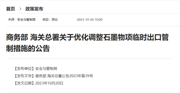 石墨临时出口管制措施有哪些？